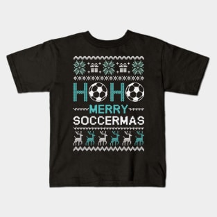 ho ho ho merry soccermas ugly sweater Kids T-Shirt